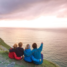 Visitors admiring Exmoor's landscape